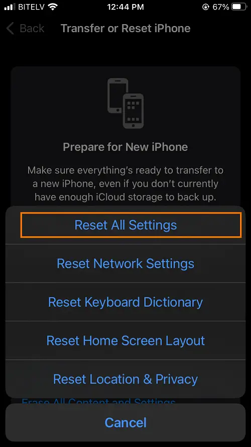 reset all settings 4