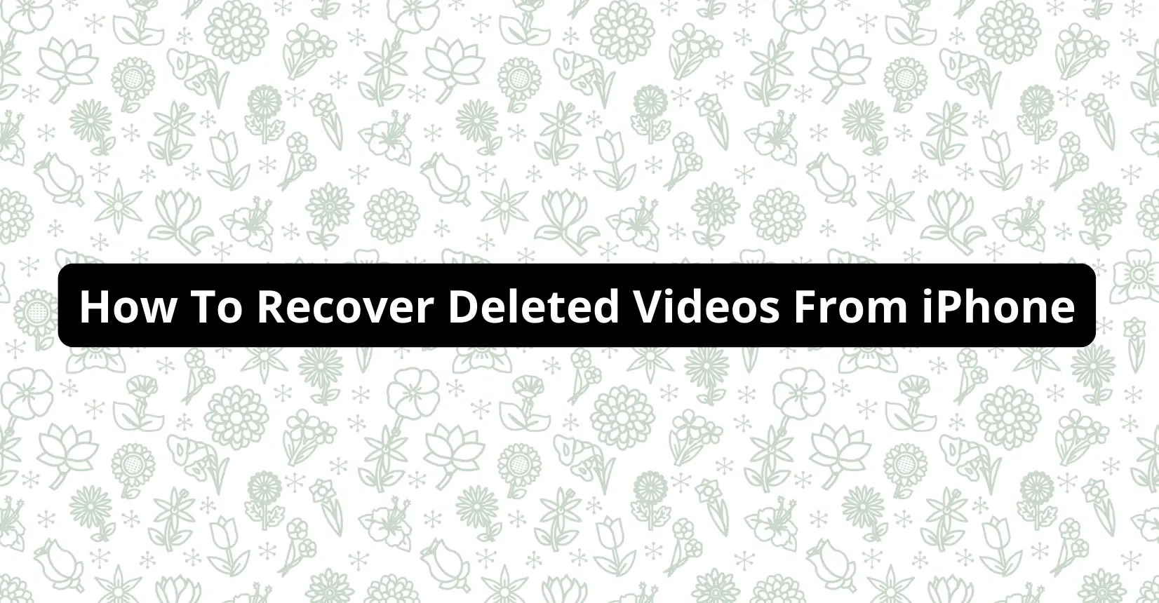 How To Recover Deleted Videos From iPhone