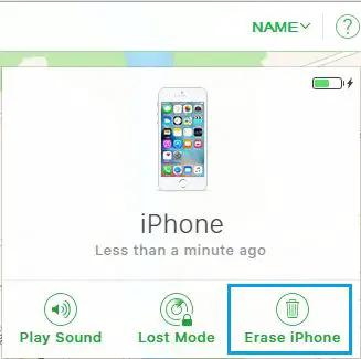 Erase iPhone in iPhone