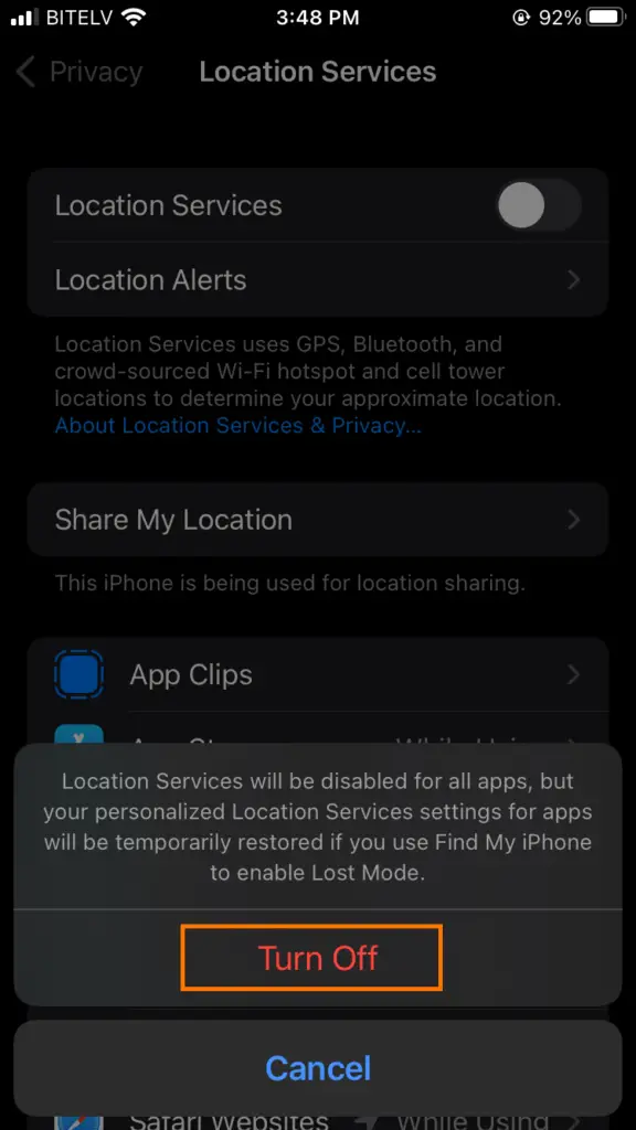 disable location services 4