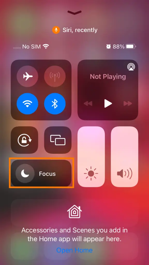 tap on focus icon